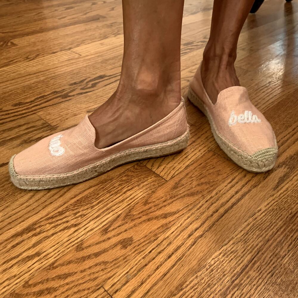 Soludos Women's Ciao Bella Smoking Slippers Slip On Shoes Pink Canvas Jute 8 - Picture 8 of 8